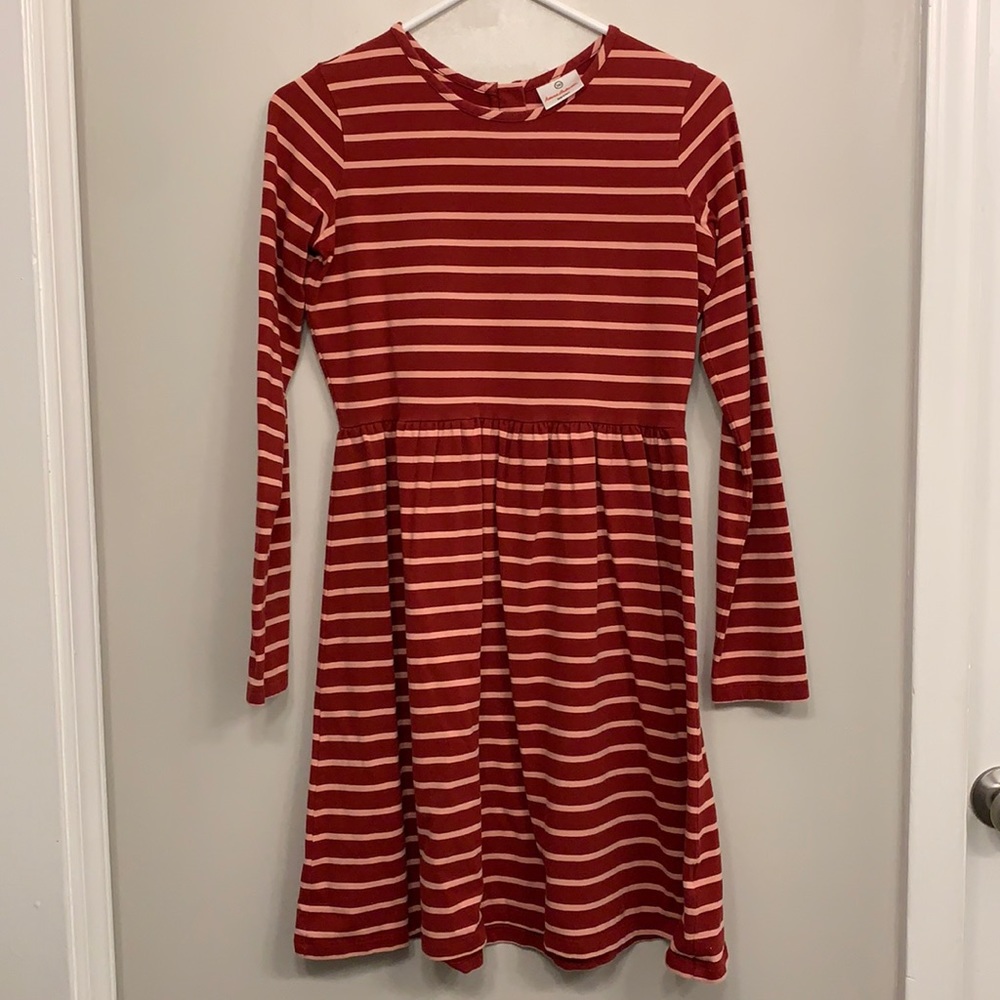 Hanna Andersson red and pink strip 160 dress